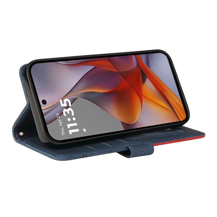For Motorola Moto G75 5G Leather Case Wallet Stand Color Splicing Phone Cover
