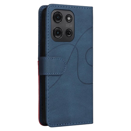 For Motorola Moto G75 5G Leather Case Wallet Stand Color Splicing Phone Cover