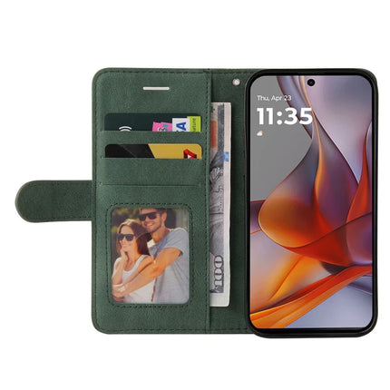 For Motorola Moto G75 5G Leather Case Wallet Stand Color Splicing Phone Cover