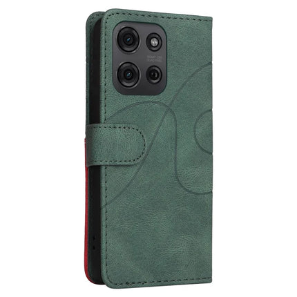 For Motorola Moto G75 5G Leather Case Wallet Stand Color Splicing Phone Cover