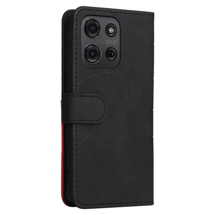 For Motorola Moto G75 5G Leather Case Wallet Stand Color Splicing Phone Cover