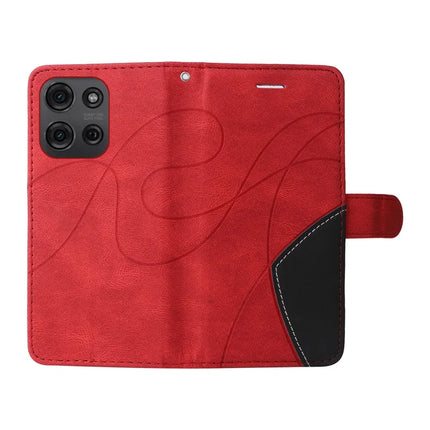For Motorola Moto G75 5G Leather Case Wallet Stand Color Splicing Phone Cover