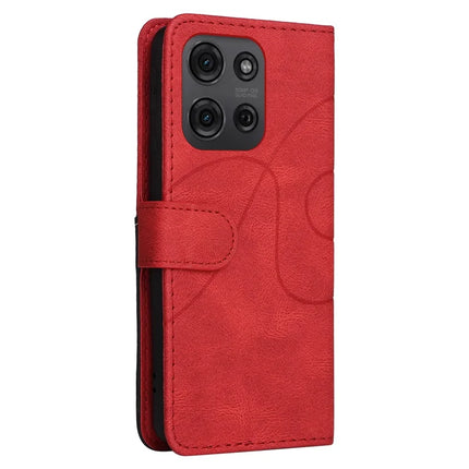 For Motorola Moto G75 5G Leather Case Wallet Stand Color Splicing Phone Cover