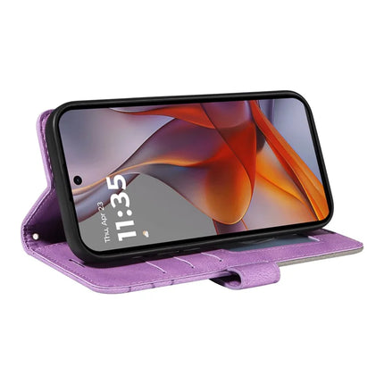 For Motorola Moto G75 5G Leather Case Wallet Stand Color Splicing Phone Cover