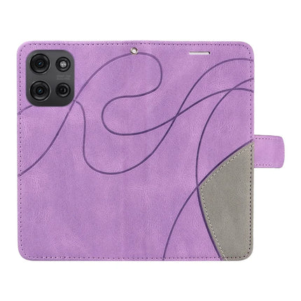 For Motorola Moto G75 5G Leather Case Wallet Stand Color Splicing Phone Cover