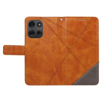 For Motorola Moto G75 5G Case Leather Geometric Line Wallet Phone Cover with Wrist Strap