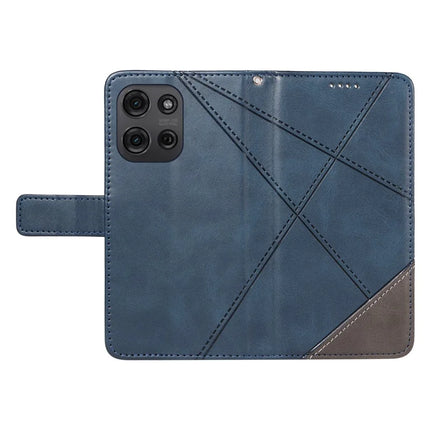 For Motorola Moto G75 5G Case Leather Geometric Line Wallet Phone Cover with Wrist Strap