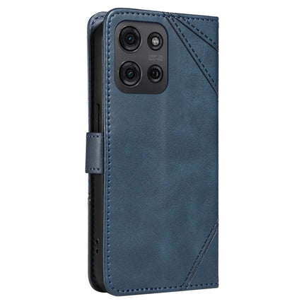 For Motorola Moto G75 5G Case Leather Geometric Line Wallet Phone Cover with Wrist Strap