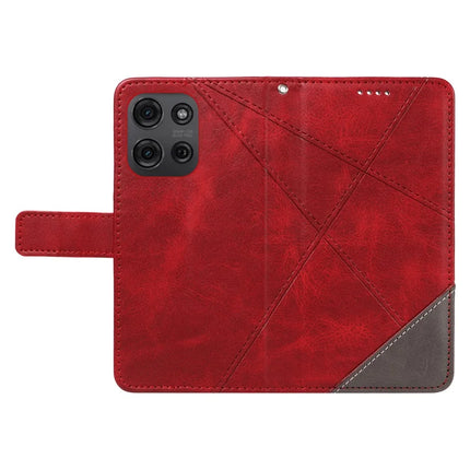 For Motorola Moto G75 5G Case Leather Geometric Line Wallet Phone Cover with Wrist Strap