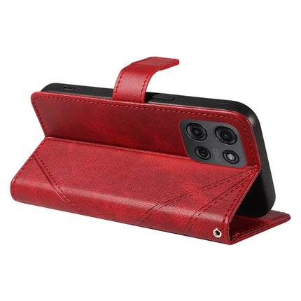 For Motorola Moto G75 5G Case Leather Geometric Line Wallet Phone Cover with Wrist Strap