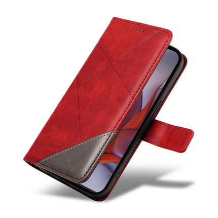 For Motorola Moto G75 5G Case Leather Geometric Line Wallet Phone Cover with Wrist Strap
