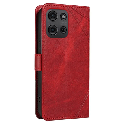 For Motorola Moto G75 5G Case Leather Geometric Line Wallet Phone Cover with Wrist Strap