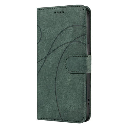 For Motorola Moto G75 5G Case Stand Wallet Leather Phone Cover Curved Line Wrist Strap