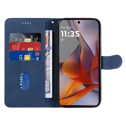 For Motorola Moto G75 5G Case Stand Wallet Leather Phone Cover Curved Line Wrist Strap