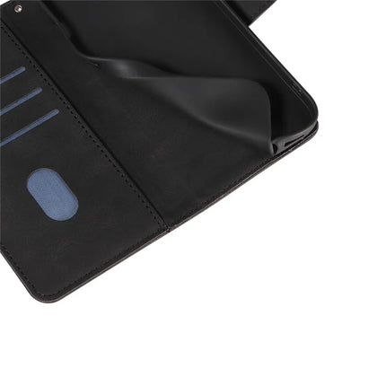 For Motorola Moto G75 5G Case Stand Wallet Leather Phone Cover Curved Line Wrist Strap