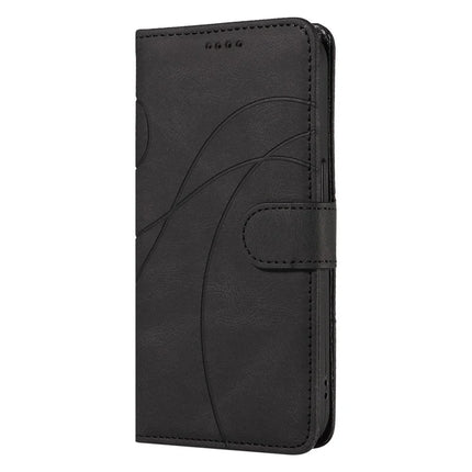 For Motorola Moto G75 5G Case Stand Wallet Leather Phone Cover Curved Line Wrist Strap