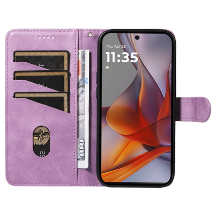 For Motorola Moto G75 5G Case Flip Wallet T-Shape Lines Leather Phone Cover