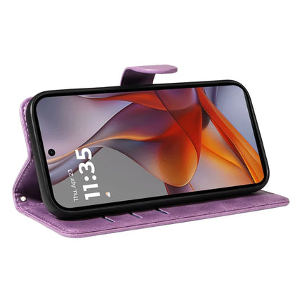 For Motorola Moto G75 5G Case Flip Wallet T-Shape Lines Leather Phone Cover