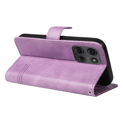For Motorola Moto G75 5G Case Flip Wallet T-Shape Lines Leather Phone Cover