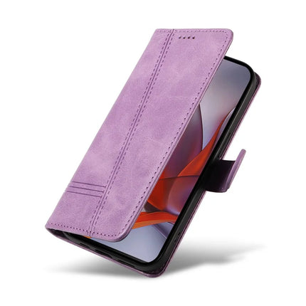 For Motorola Moto G75 5G Case Flip Wallet T-Shape Lines Leather Phone Cover