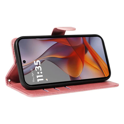 For Motorola Moto G75 5G Case Flip Wallet T-Shape Lines Leather Phone Cover