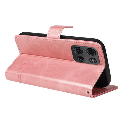 For Motorola Moto G75 5G Case Flip Wallet T-Shape Lines Leather Phone Cover