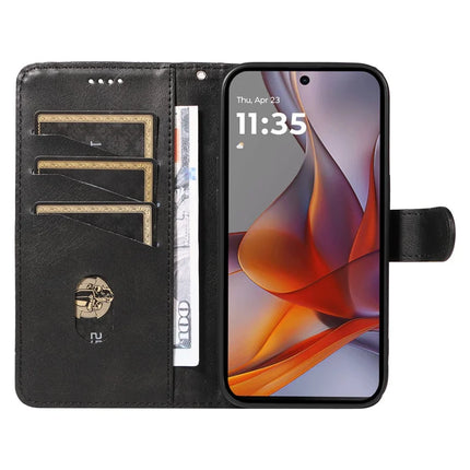 For Motorola Moto G75 5G Case Flip Wallet T-Shape Lines Leather Phone Cover