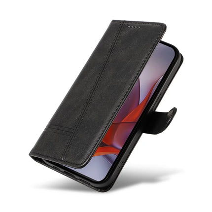 For Motorola Moto G75 5G Case Flip Wallet T-Shape Lines Leather Phone Cover