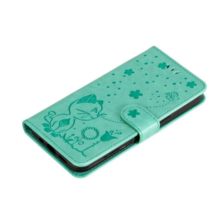 For Motorola Moto G75 5G Case Cat Bee Pattern Leather Phone Cover