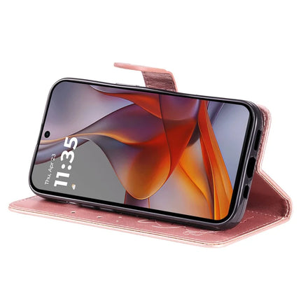 For Motorola Moto G75 5G Case Cat Bee Pattern Leather Phone Cover