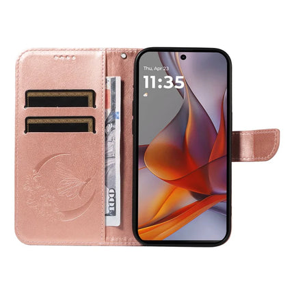 For Motorola Moto G75 5G Case Butterfly Pattern Leather Wallet Flip Phone Cover