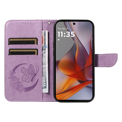 For Motorola Moto G75 5G Case Butterfly Pattern Leather Wallet Flip Phone Cover