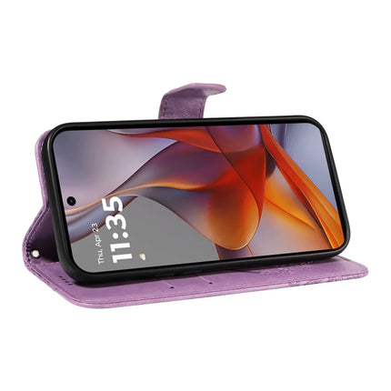 For Motorola Moto G75 5G Case Butterfly Pattern Leather Wallet Flip Phone Cover