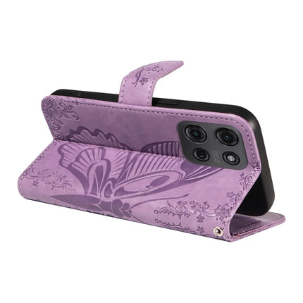 For Motorola Moto G75 5G Case Butterfly Pattern Leather Wallet Flip Phone Cover