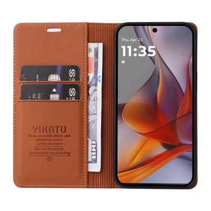 YIKATU YK-001 For Motorola Moto G75 5G Case Stand Leather Phone Cover Strong Magnetic Closure