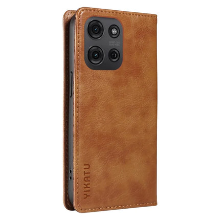 YIKATU YK-006 For Motorola Moto G75 5G Case Magnetic Closure Leather Phone Cover Litchi Texture