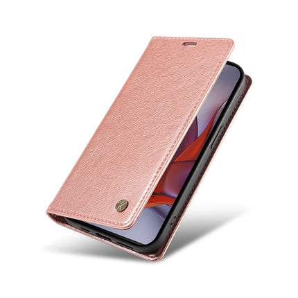 YIKATU YK-006 For Motorola Moto G75 5G Case Magnetic Closure Leather Phone Cover Litchi Texture