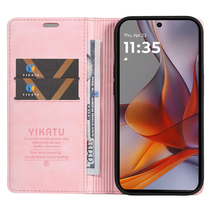 YIKATU YK-006 For Motorola Moto G75 5G Case Magnetic Closure Leather Phone Cover Litchi Texture
