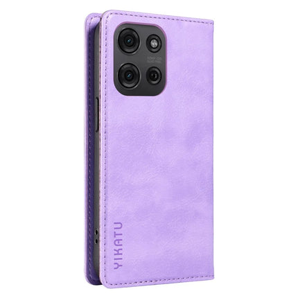 YIKATU YK-006 For Motorola Moto G75 5G Case Magnetic Closure Leather Phone Cover Litchi Texture