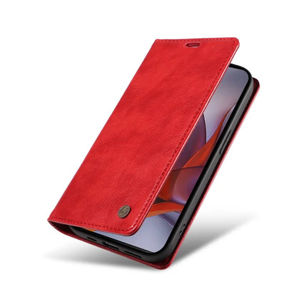 YIKATU YK-006 For Motorola Moto G75 5G Case Magnetic Closure Leather Phone Cover Litchi Texture