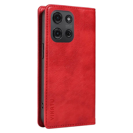 YIKATU YK-006 For Motorola Moto G75 5G Case Magnetic Closure Leather Phone Cover Litchi Texture