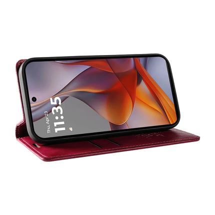 YIKATU YK-006 For Motorola Moto G75 5G Case Magnetic Closure Leather Phone Cover Litchi Texture
