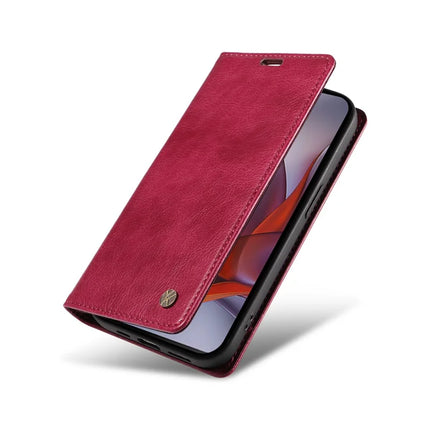 YIKATU YK-006 For Motorola Moto G75 5G Case Magnetic Closure Leather Phone Cover Litchi Texture