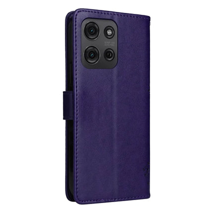 For Motorola Moto G75 5G Case Cat Tree Pattern Flip Leather Phone Cover