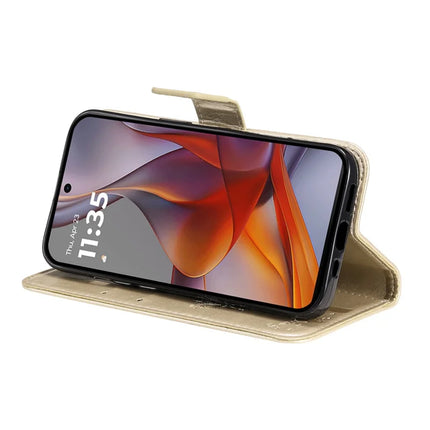 For Motorola Moto G75 5G Case Cat Tree Pattern Flip Leather Phone Cover