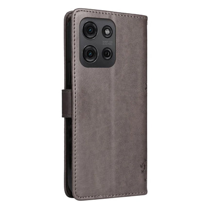 For Motorola Moto G75 5G Case Cat Tree Pattern Flip Leather Phone Cover