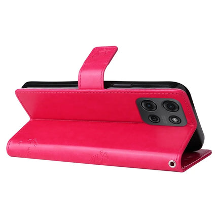 For Motorola Moto G75 5G Case Cat Tree Pattern Flip Leather Phone Cover