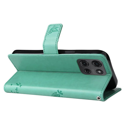 For Motorola Moto G75 5G Case Cat Tree Pattern Flip Leather Phone Cover