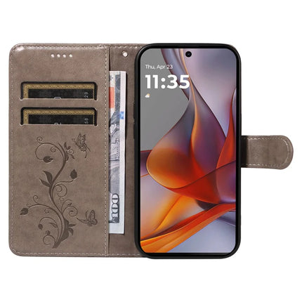For Motorola Moto G75 5G Case Flower Pattern PU Leather Wallet Phone Cover