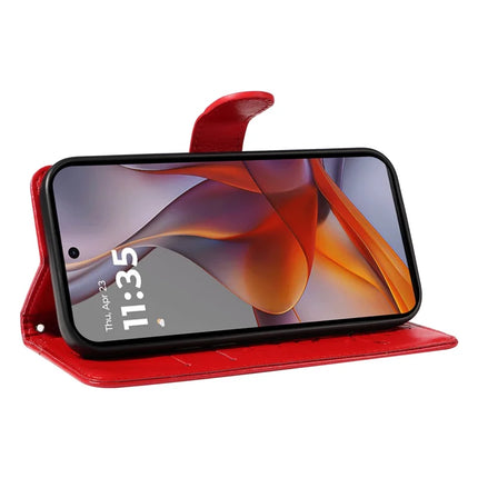 For Motorola Moto G75 5G Case Flower Pattern PU Leather Wallet Phone Cover